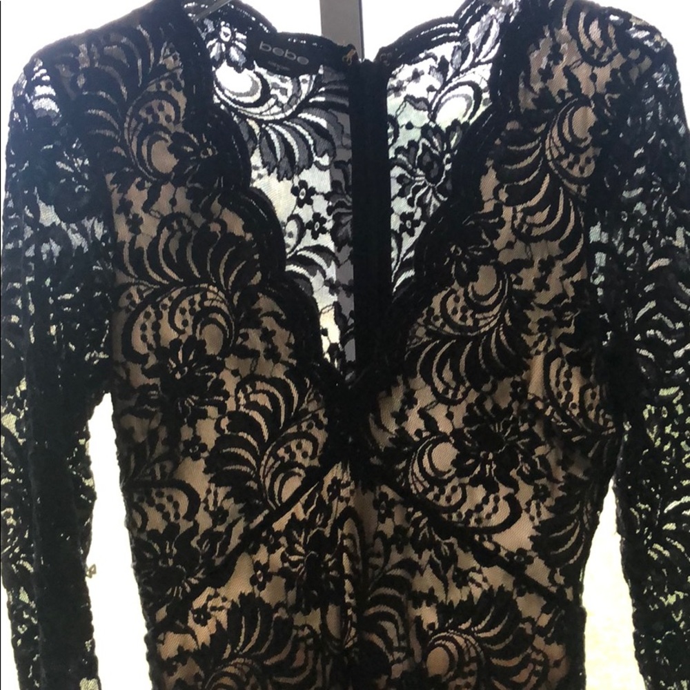 Bebe black and beige laced dress
